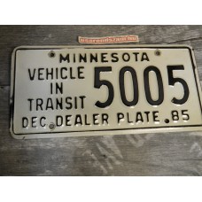 Minnesota - Dealer Plate - 1985